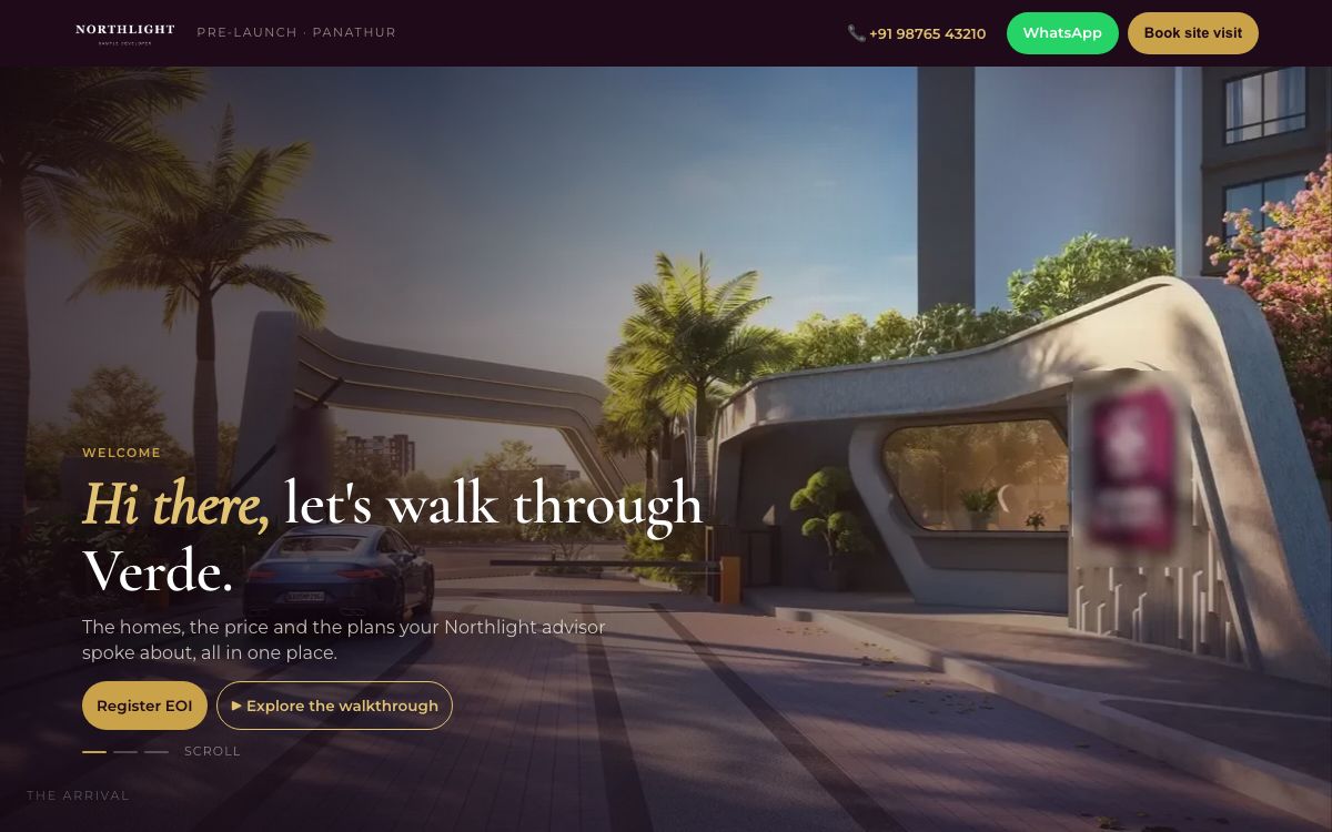 Northlight Verde sample project website preview